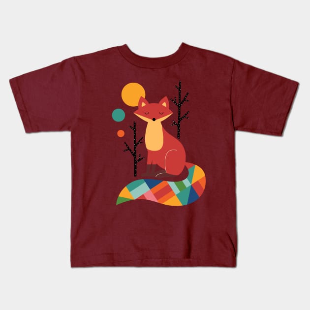 Rainbow Fox Kids T-Shirt by AndyWestface